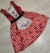 strój czerwony kapturek sukienka kapturka przebranie nr 768