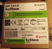 Wkręty do  elewacji Wurth 5x50 nierdzewne INOX 