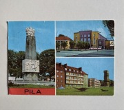 Pocztówka vintage miasta PRL Piła lata 70.
