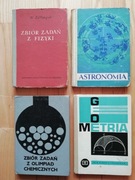 4x STARE Podręczniki MIX Fizyka, chemia, geometria, astronomia