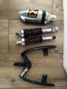 Części z motocykla | Tłumik | Dwa amortyzatory tylne | Uchwyt Pasażera