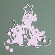 Scrapki Papierowe - Boże Narodzenie Myszki z girlandą bombek.