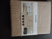 Pościel beżowa w biały wzór bawełna 100% SMUKEE 160x200cm komplet pościeli 