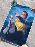 Plakat "Pewnego razu w Hollywood", kultowa scena. Dicaprio, Tarantino