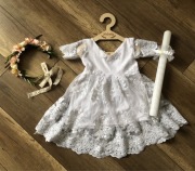 Piękna sukienka na chrzciny rozm 62  