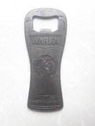 metalowy otwieracz do butelek kapsli piwa WARKA kształt zarys szklanki 