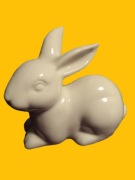 Ozdoba wielkanocna - ZAJĄC BIAŁY - ZAJĄCZEK CERAMICZNY - ZESTAW 2 SZT