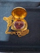 Zaria Vintage kieszonkowy 21 kamieni – pozłacany, sprawny, z łańcuszkiem