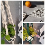 Kwietnik wiszący #12, h 115, wewn/zewn. Makrama.