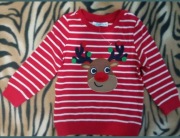 Nowa czerwona bluzka dziecięca renifer Pepco 80