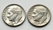 10 cent 1973 bzm i D one dime zestaw 2 sztuki 