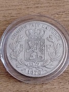 5 franków 1870 Belgia, srebro, Ag 