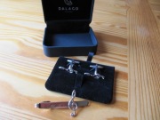 Zestaw spinki do mankietów + spinka do krawata - DALACO England nowe