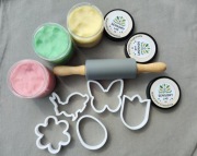 Naturalna ciastolina zestaw, wałek i foremki 