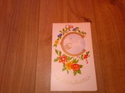 Kartka okolicznościowa w dniu ślubu z życzeniami ślubnymi PRL Vintage