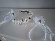 Komunia 2026 zestaw wianek na głowę komunijny plus osłonka na swiecę Nowy 