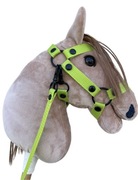 Ogłowie limonkowe kantar wodze hobby horse A4 koń na kiju dodatki akcesoria