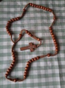 Różaniec drewno ręczna robota 