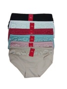 6x Majtki Damskie Bawełniane Figi z Koronką 