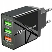 SZYBKA ŁADOWARKA SIECIOWA ZASILACZ TELEFONU KOSTKA 3x USB Quick Charge 3.0