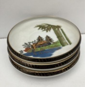 spodki talerzyki JAPONIA porcelana KUTANI złocenia