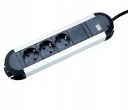 BACHMANN PRIMO Listwa zasilająca 3x gniazda styk uziemiony aluminium 1,75m