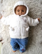 ciepła bluza kaptur biała rozpinana 68 cm Next