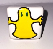 Gałka Meblowa dziecięca ceramiczna z grafiką DUSZEK kwadrat 33 mm BIAŁY