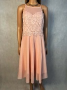 Sukienka Bodyflirt 44/46 pudrowy róż koronka tiul wesele midi