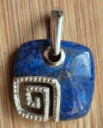 Wisior Kamien Lapis lazuli w srebrzeAg 925 próba, wag-6,2gr  wys.2,7cm