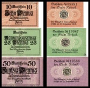 notgeldy Rybnik - Rybnik, Stadt, 31.12.1918, 10, 25, 50 pf