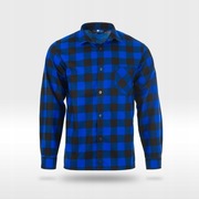 KOSZULA FLANELOWA W KRATĘ  , 100% BAWEŁNA  (niebiesko-czarna ) - xxxl