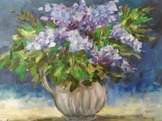 M.Kruk, Bukiet bzów, Kwiaty , Obraz, olej na płótnie