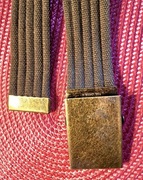 Pasek do spodni męski parciany brązowy, Vintage 120 cm