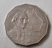 Australia 50 centów, 1970 200 rocznica - Australijska podróż Kapitana Cooka