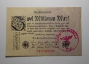 Stary banknot2 Miliony  Marek 1923 rzadki