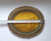 Stary obraz , medalion - wosk pszczeli - DDR - 