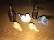 Mini figurki butelka ptaszek itd