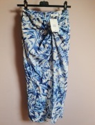 H&M+ Drapowana spódnica z domieszką lnu