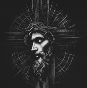 Jezus Chrystus Obraz ręcznie grawerowany na blasze 80x50 cm