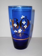 Wazon Szkło Kobaltowe.Ręcznie malowany. Huta Bohemia 60 Jubileusz 