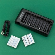 POWEROWL ZN825E – ładowarka 8-slotowa AA/AAA + akumulatory