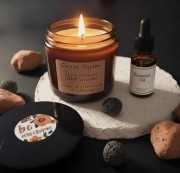 Świeca sojowa „Zapach Myśli”| Olejki eteryczne | Afirmacyjna karteczka