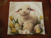 Baranek wielkanocny owieczka pisanki  poszewka powłoczka na poduszkę jaśka