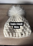 NOWA Wełniana Czapka z Islandii z pomponem