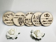 Eleganckie drewniane podziękowanie dla gości weselnych – magnes