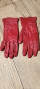 Rękawiczki skórzane czerwone 