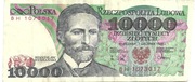 BANKNOT 10000 ZŁ S. WYSPIAŃSKI z 1988 r Nr BH 1073017