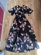 Długa letnia sukienka maxi na lato z rozcięciem w kwiaty M 38