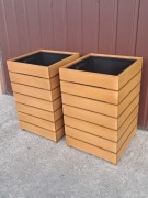 Drewniana donica tarasowa z wkładem 